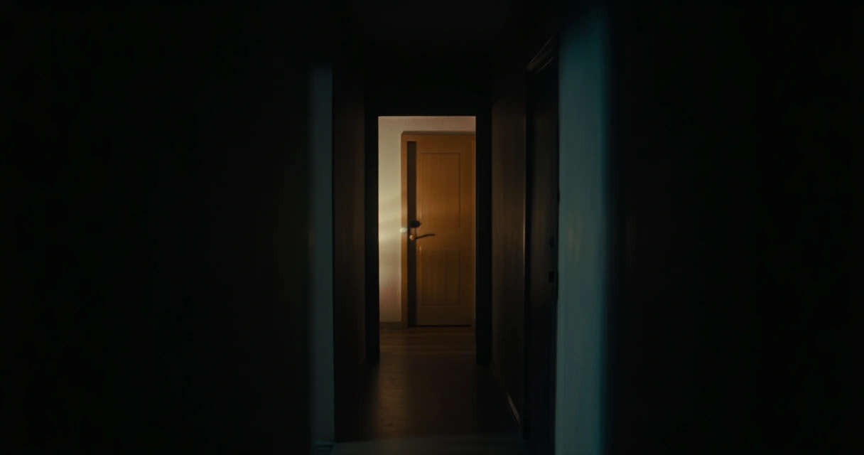 Kauhuelokuvan tunnelmakuva hämärästä käytävästä Netflixissä