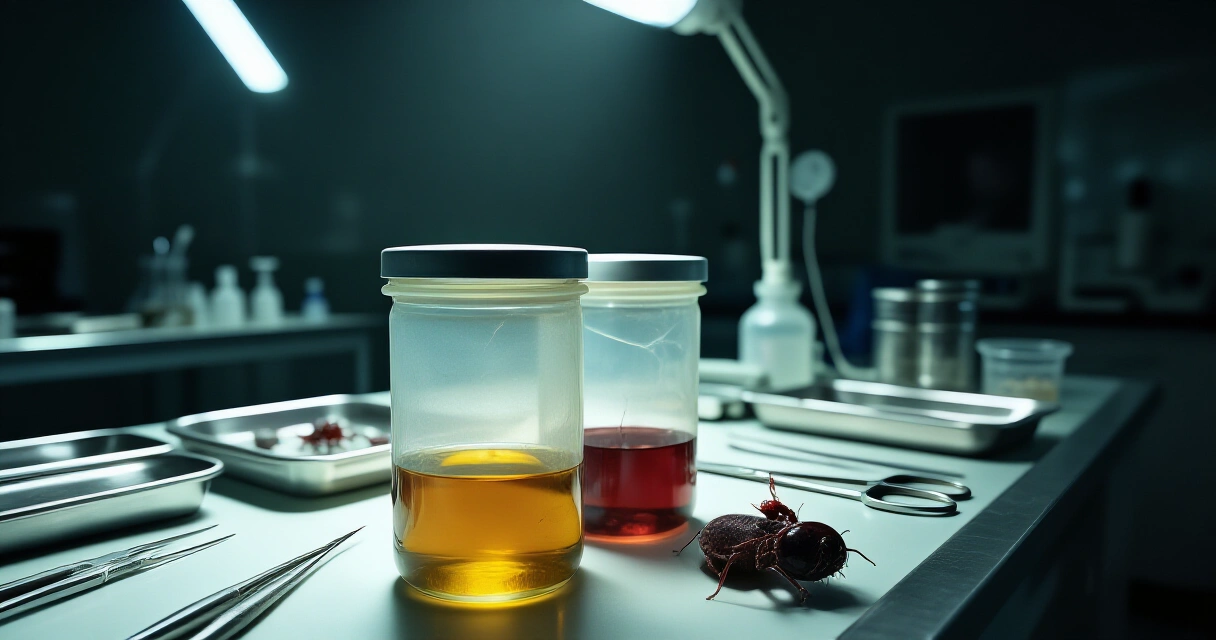Kehokauhu-elokuvan laboratorioympäristö ja biologiset objektit